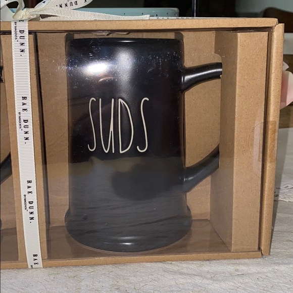 Rae Dunn black Beer steins BEER&SUDS🎁 box HTF☘️🍀 - Picture 3 of 4